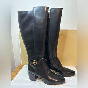 Black Leather Knee-High Boots